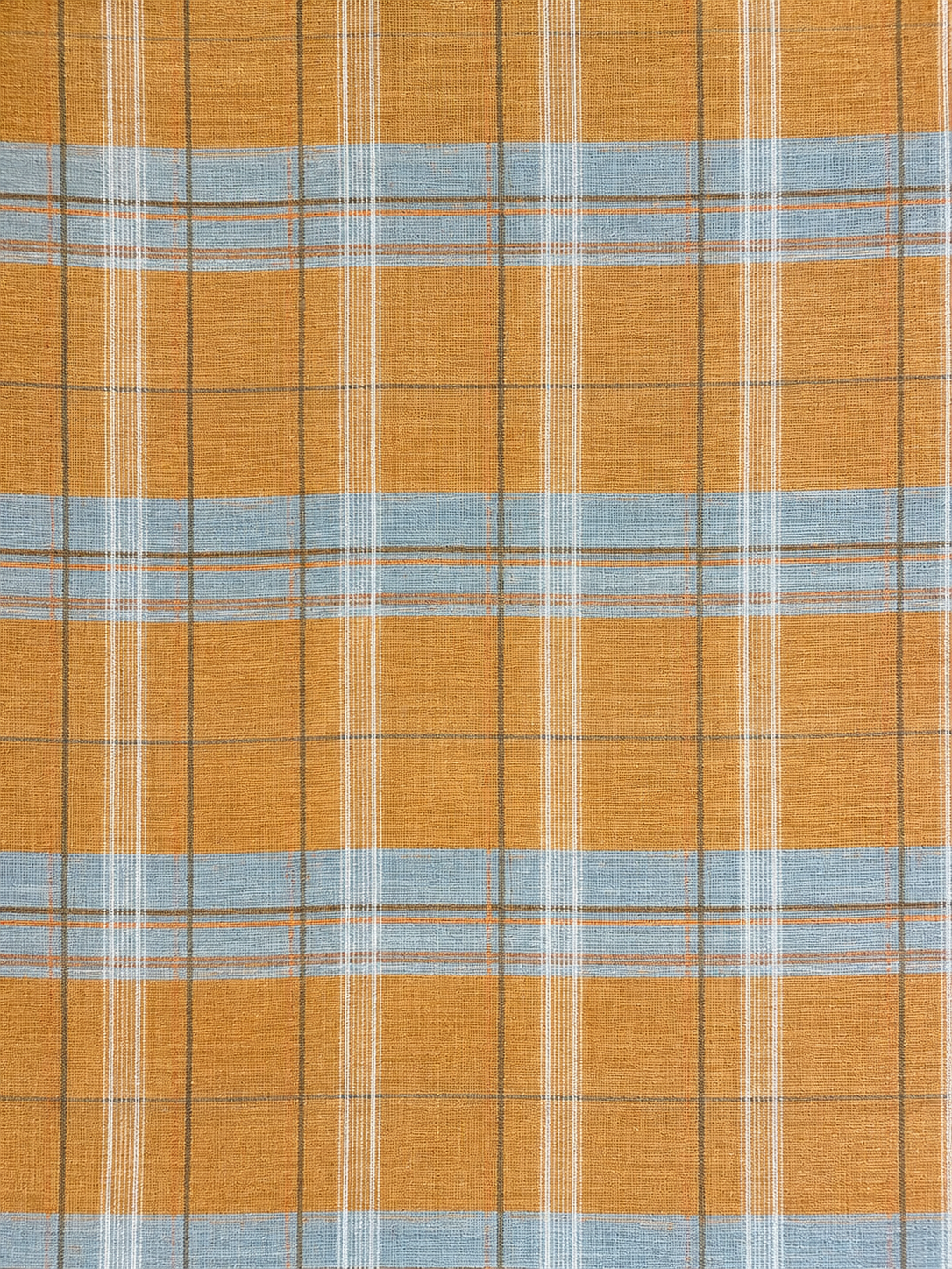 Orange and blue plaid balloon pants