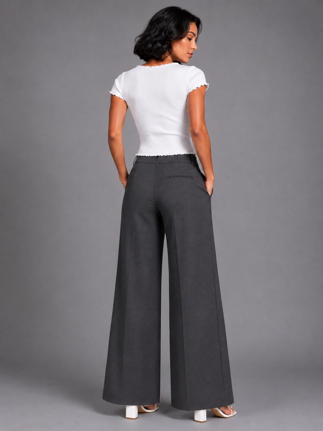 Charcoal Straight-Cut Trousers