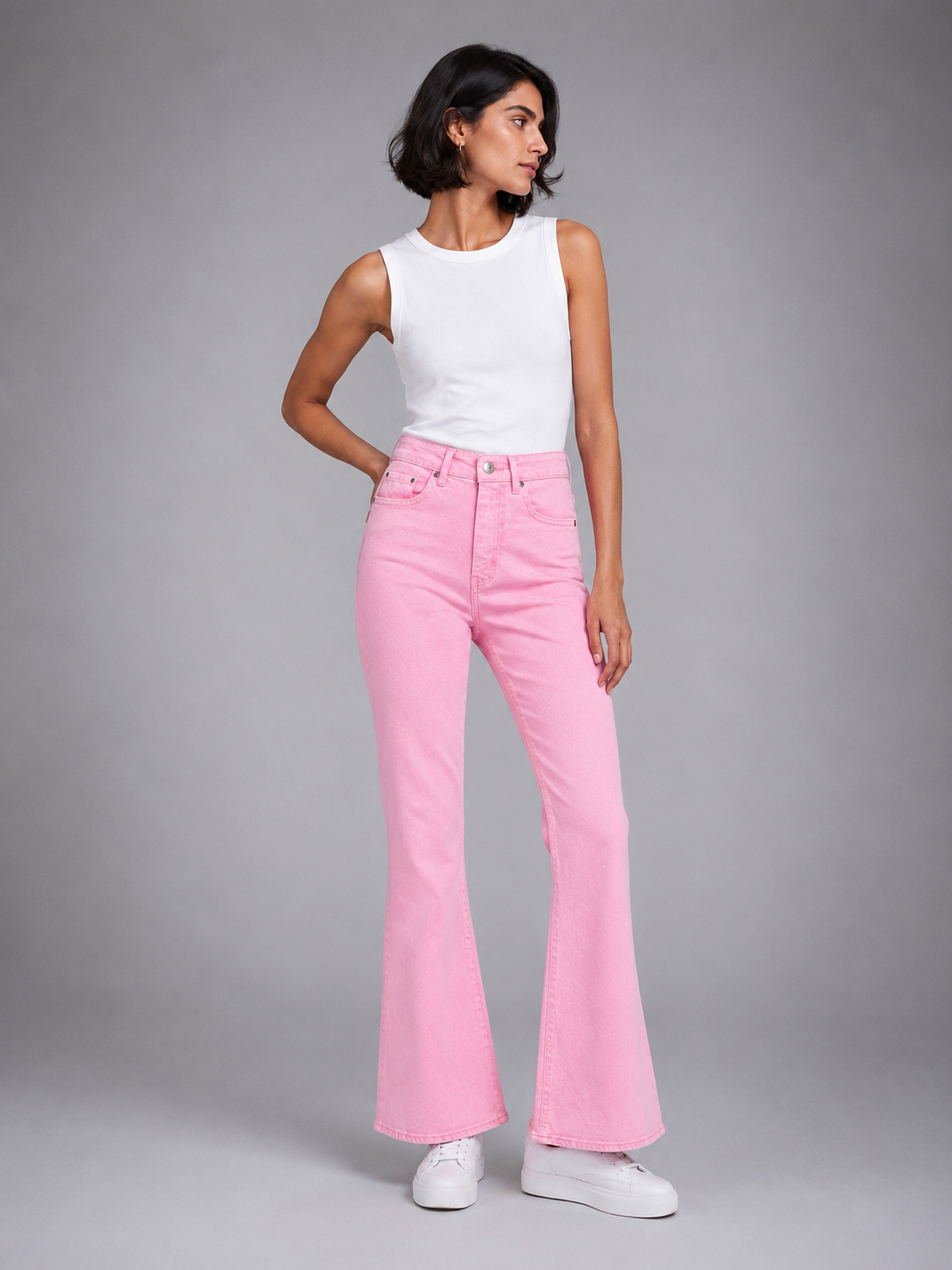 Colored bootcut jeans