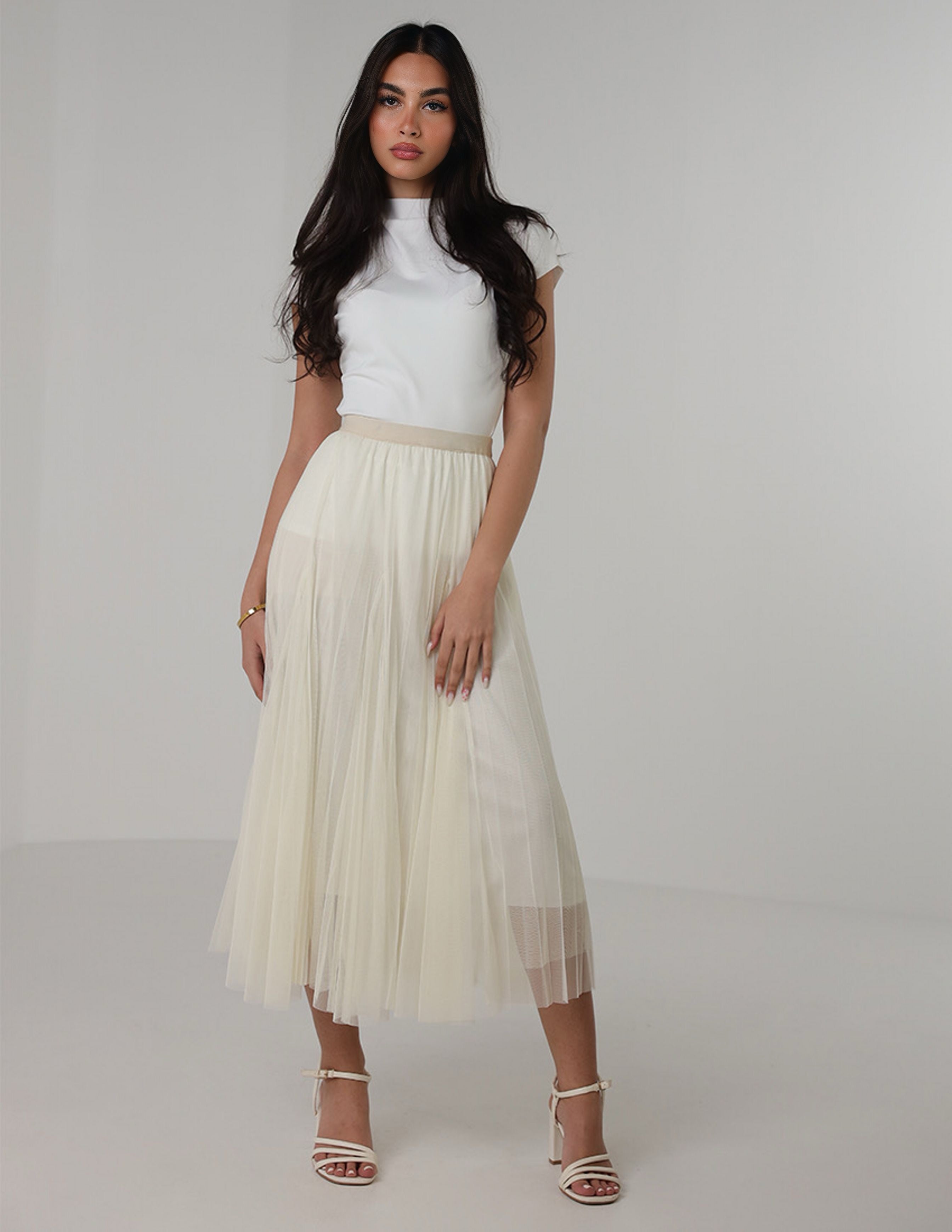 Chiffon Pleated Maxi Skirt