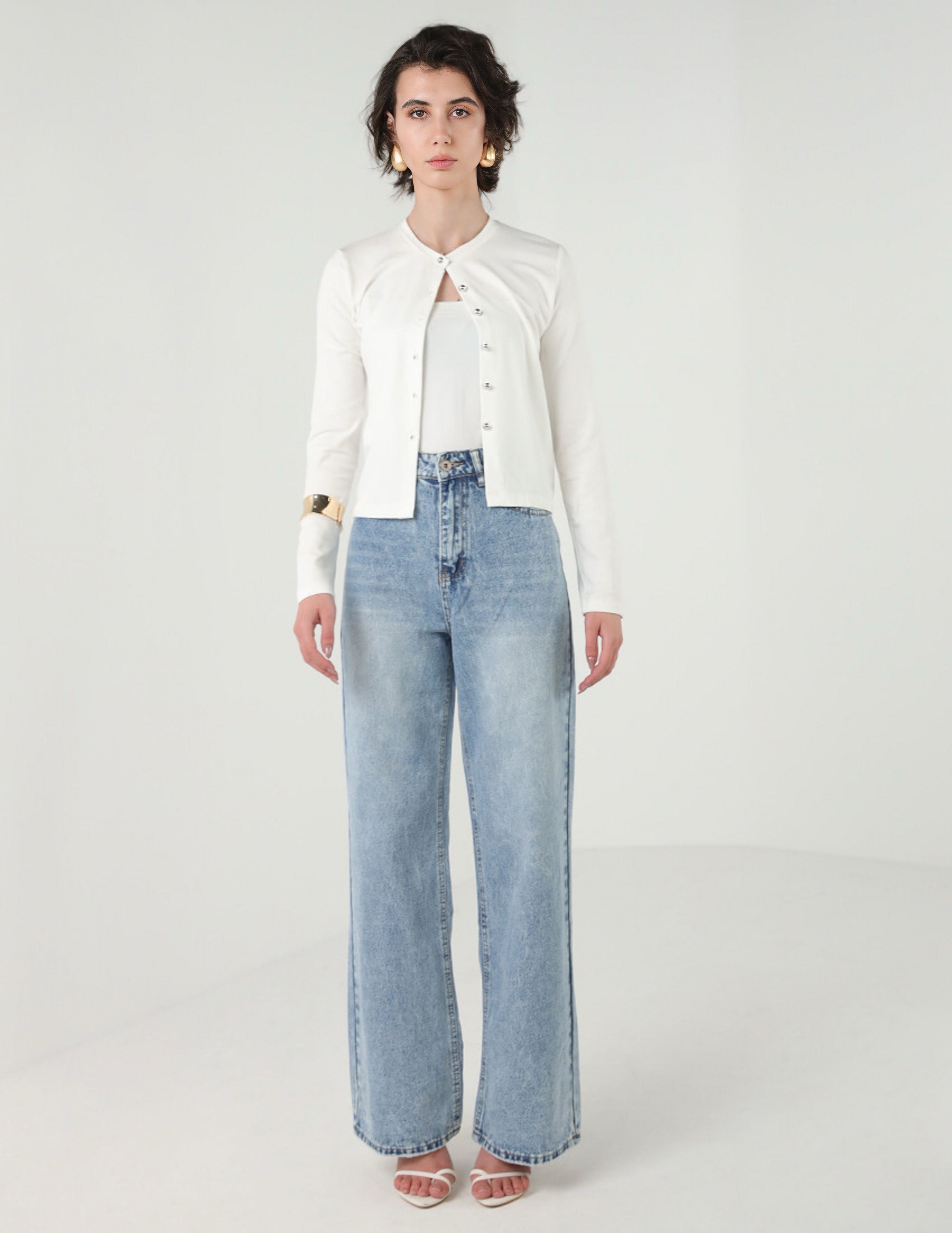 Wide legged Blue Jeans
