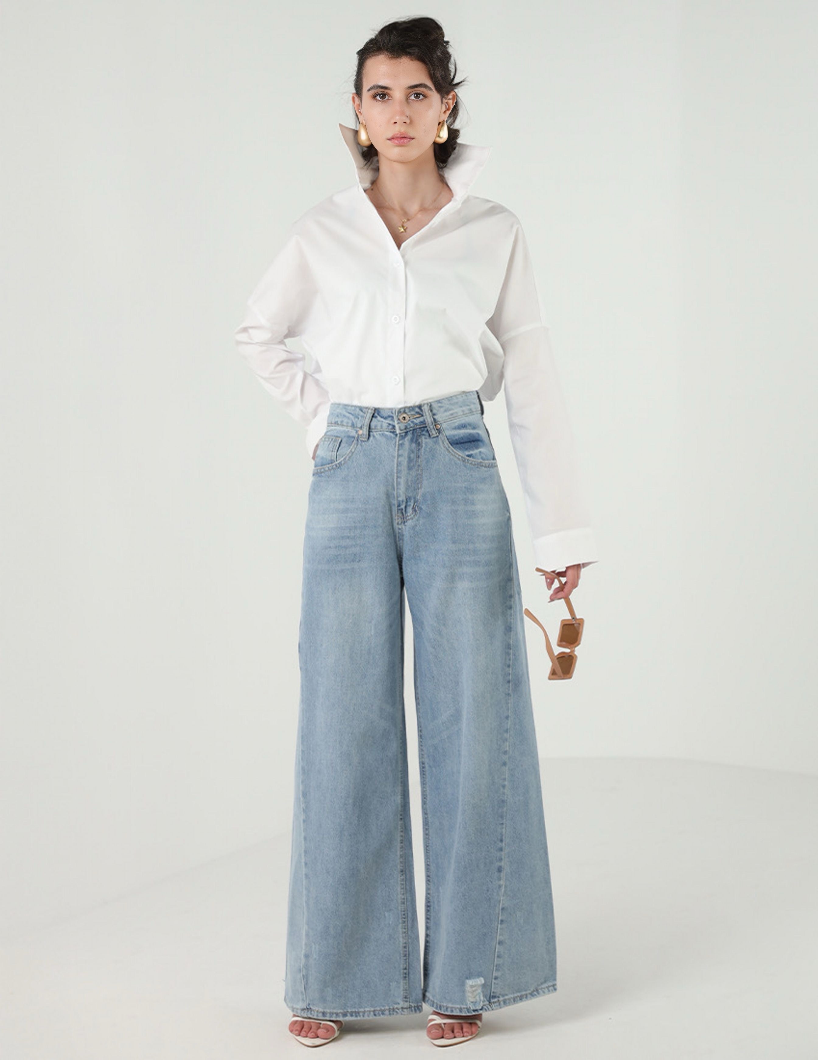 Blue Wide Legged Jeans