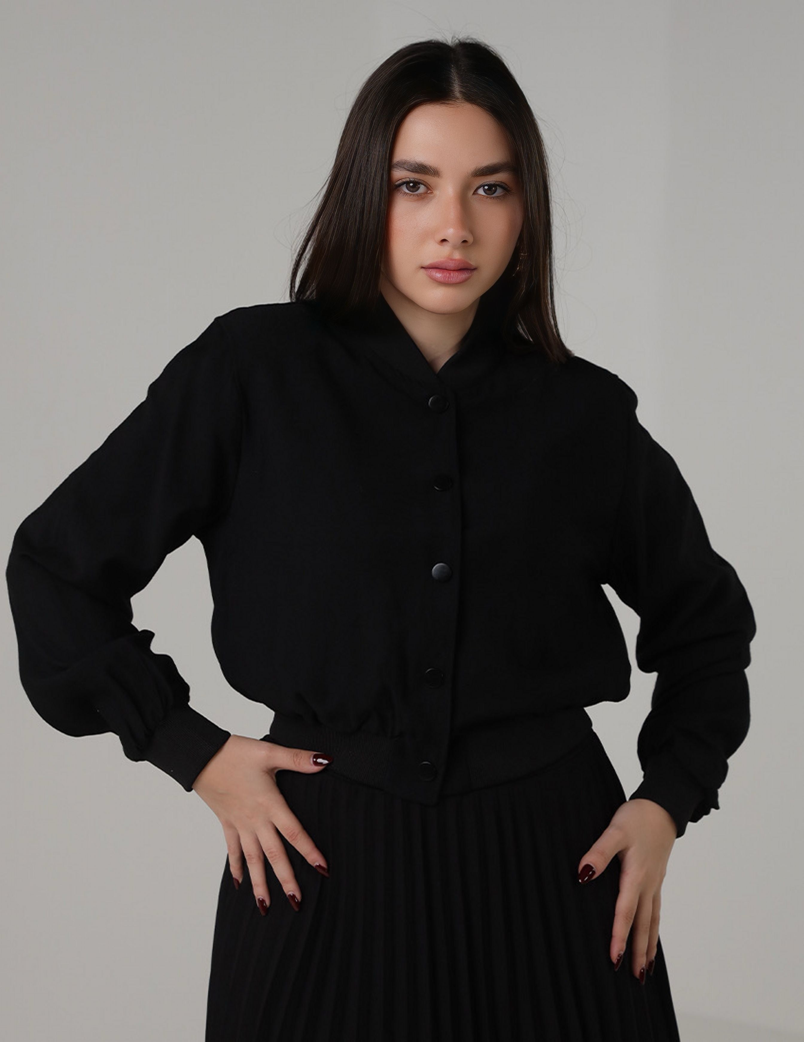 Cropped Bomber Jacket