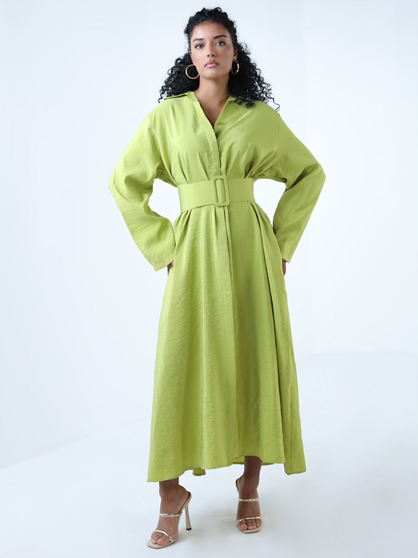 Flowy Dress With Wide Belt