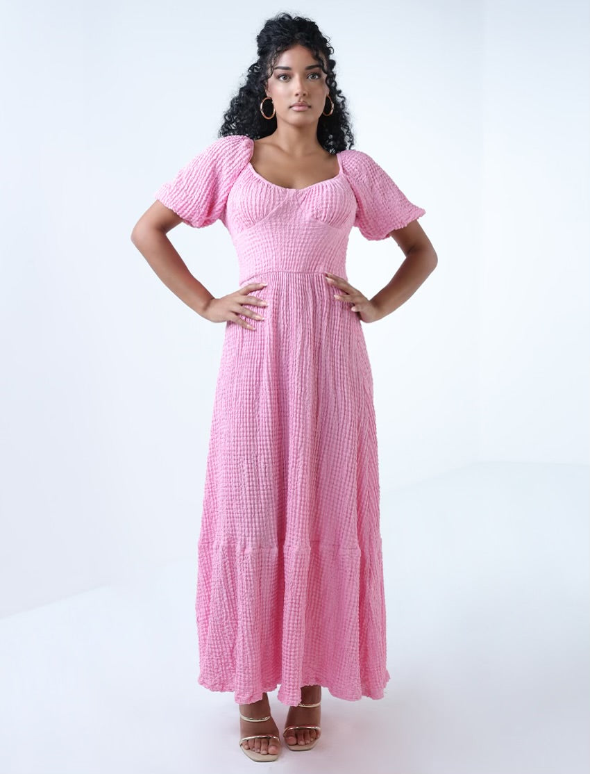 Maxi Summer Dress With Laced Back