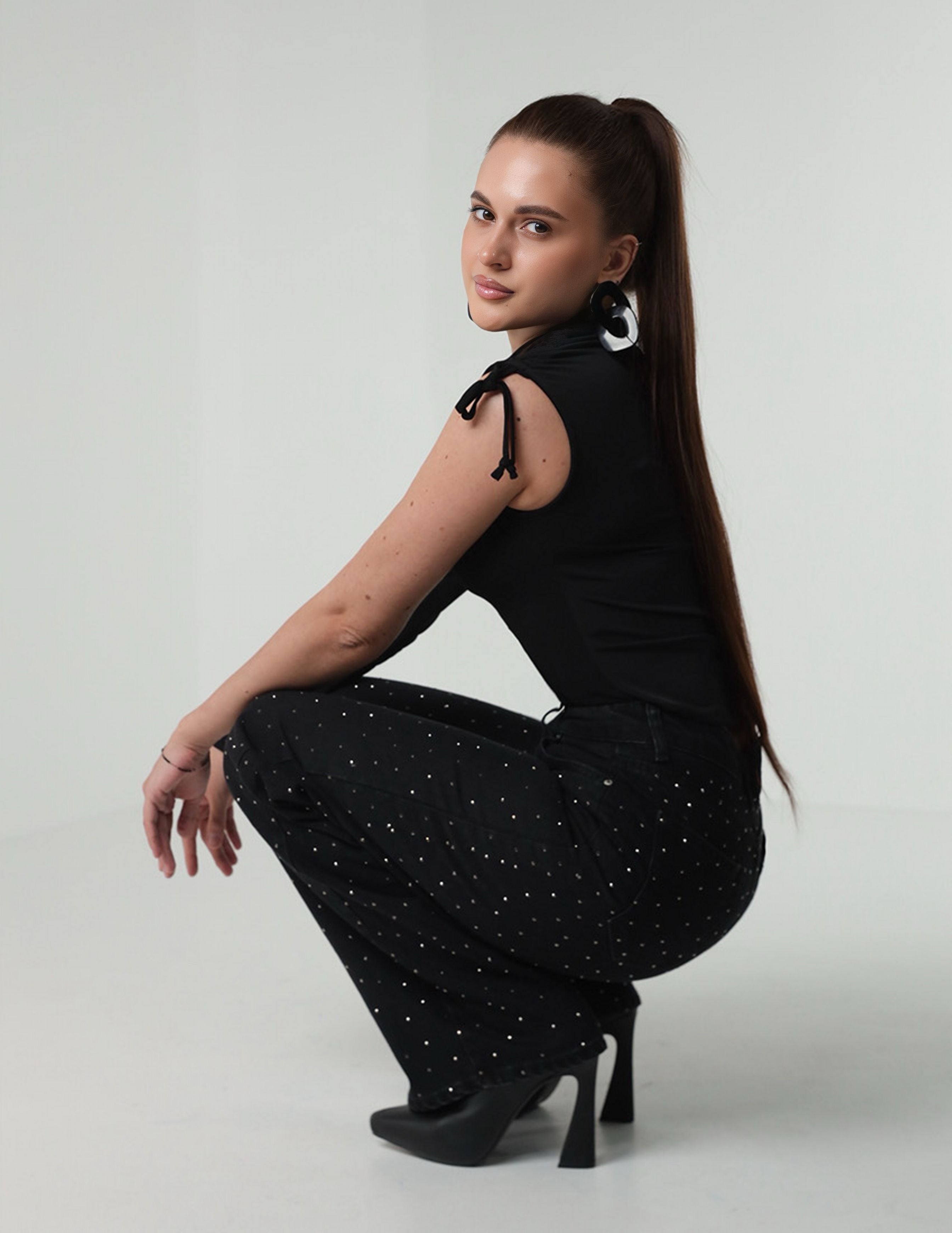 Black Strass Jeans