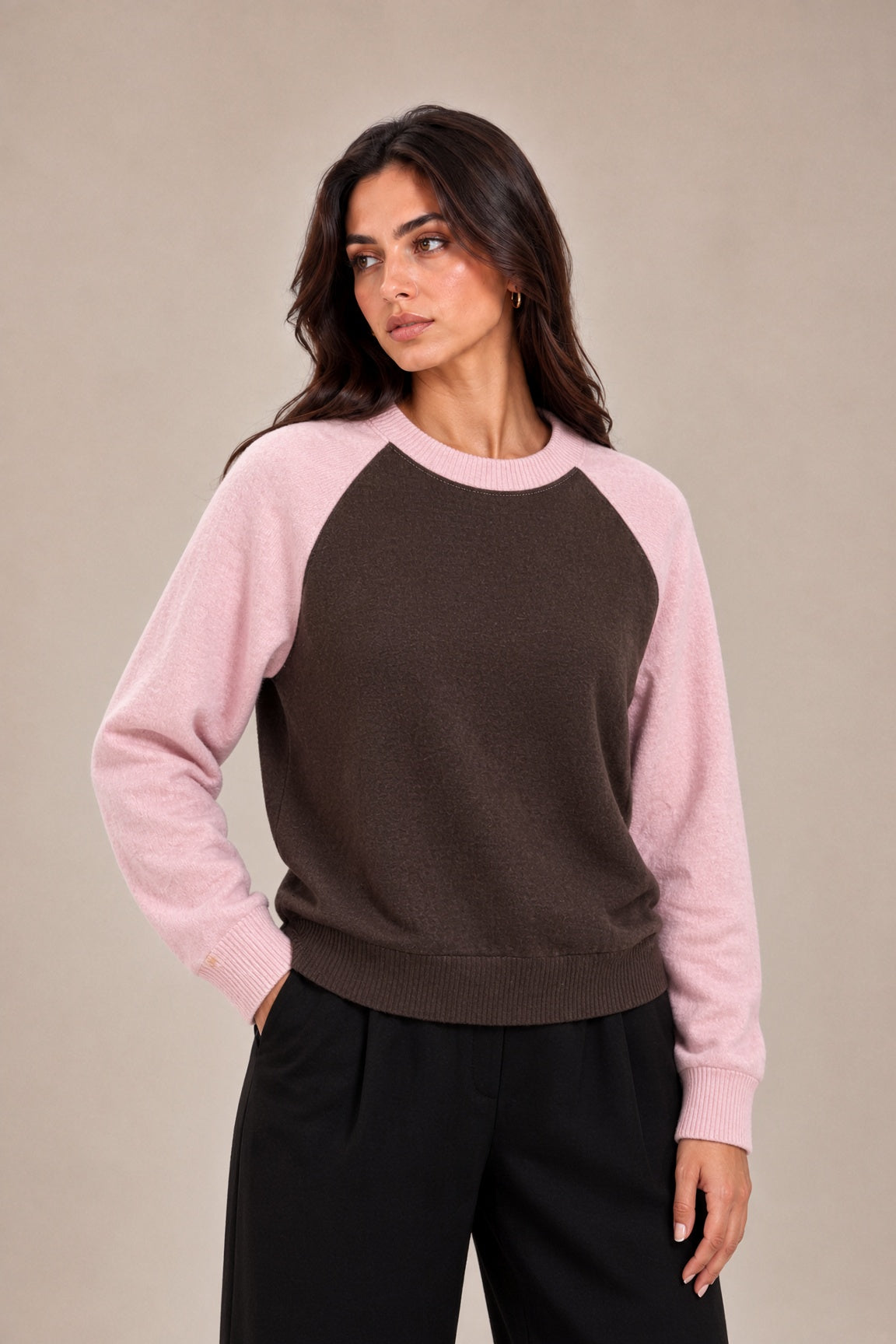 Pink and brown blouse