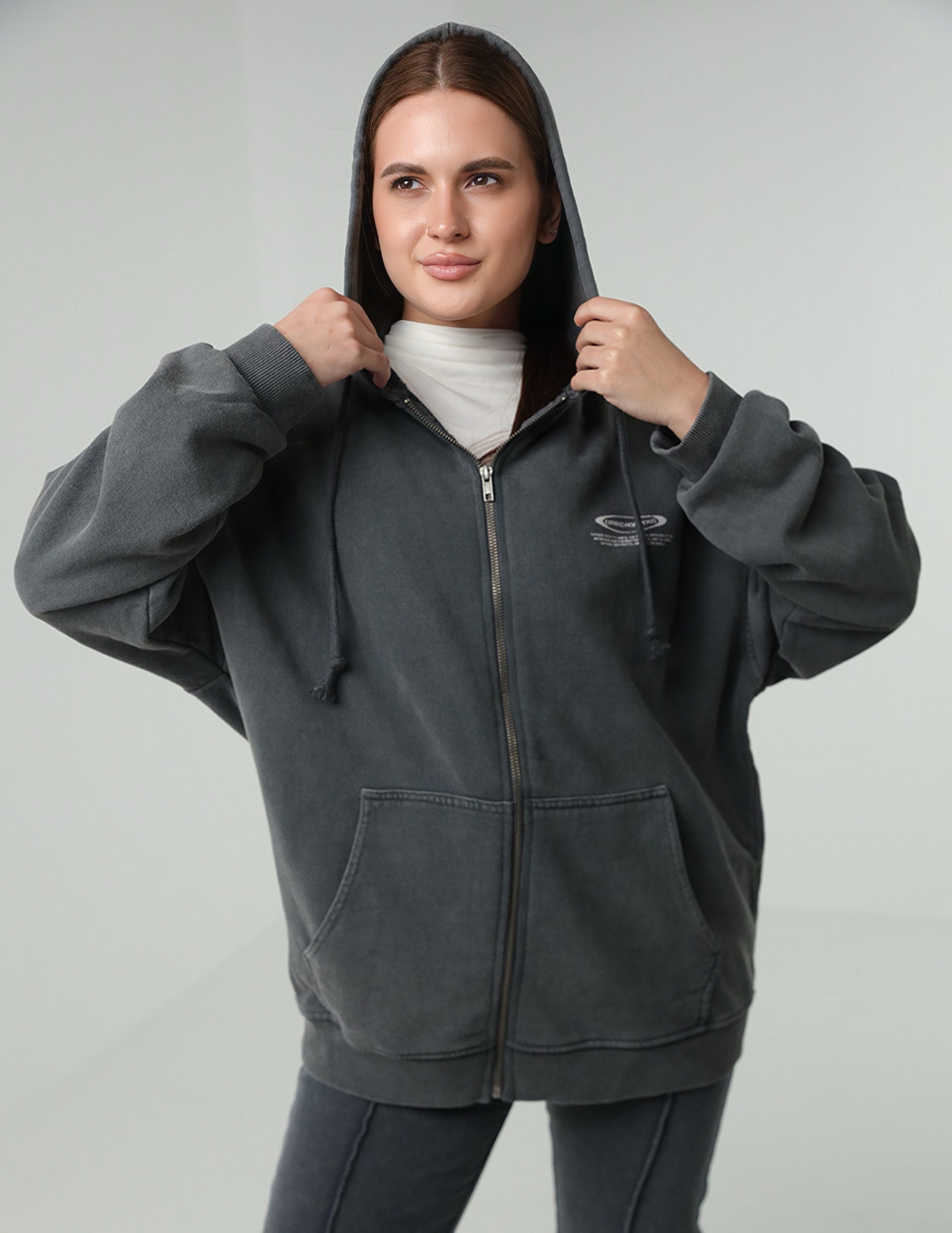 Grey Zip up Hoodie