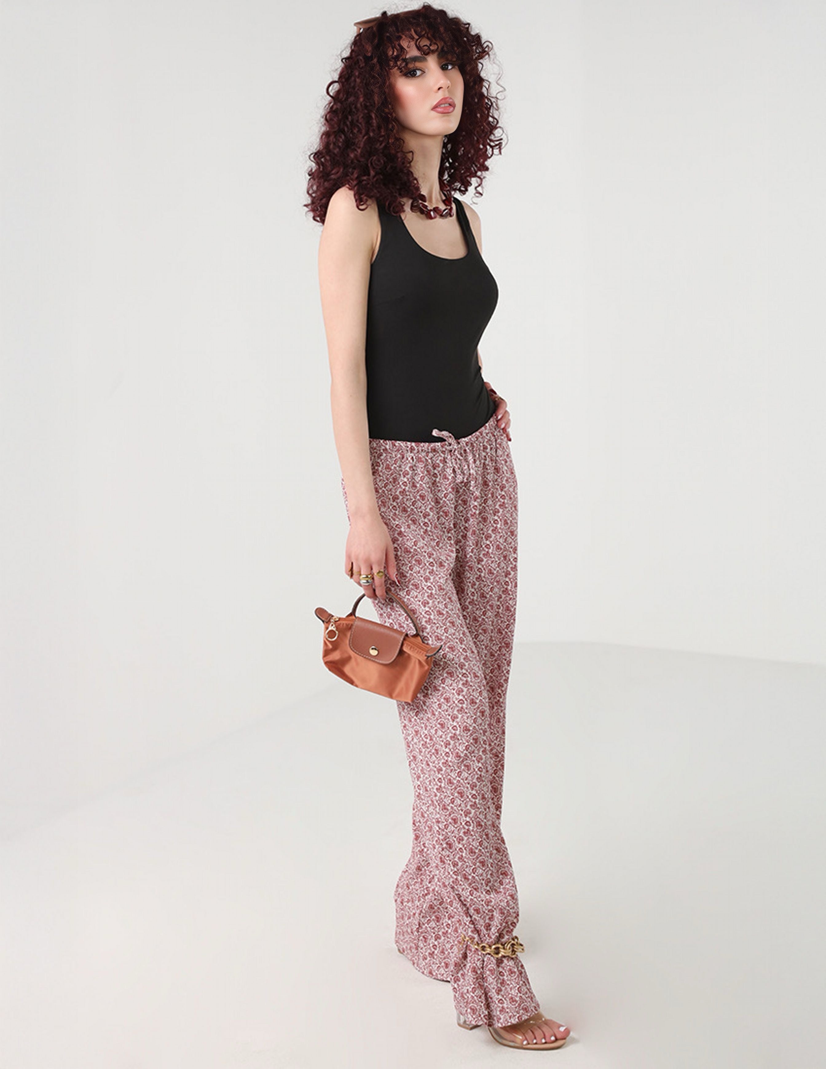 Printed straight pants