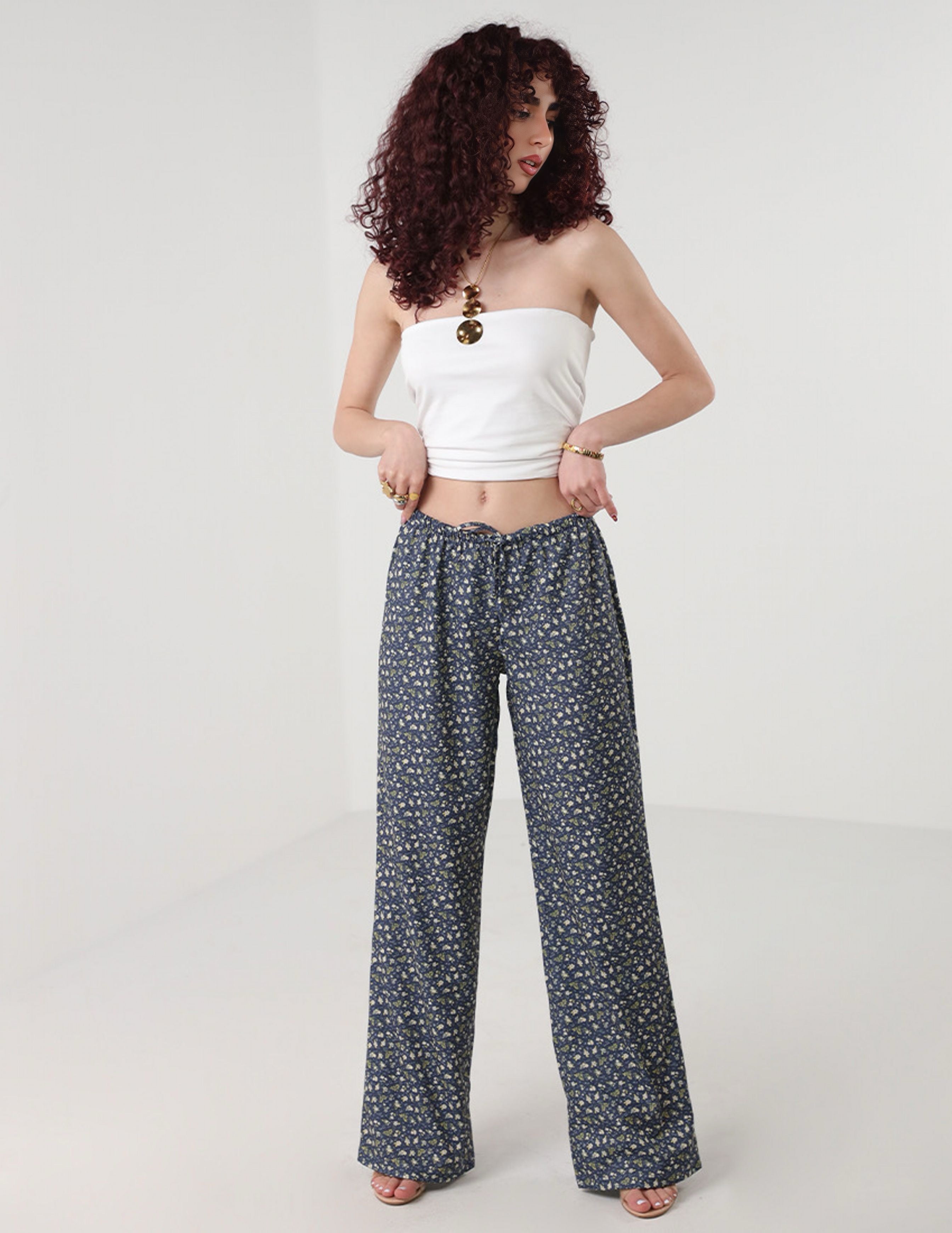 straight Floral print pants