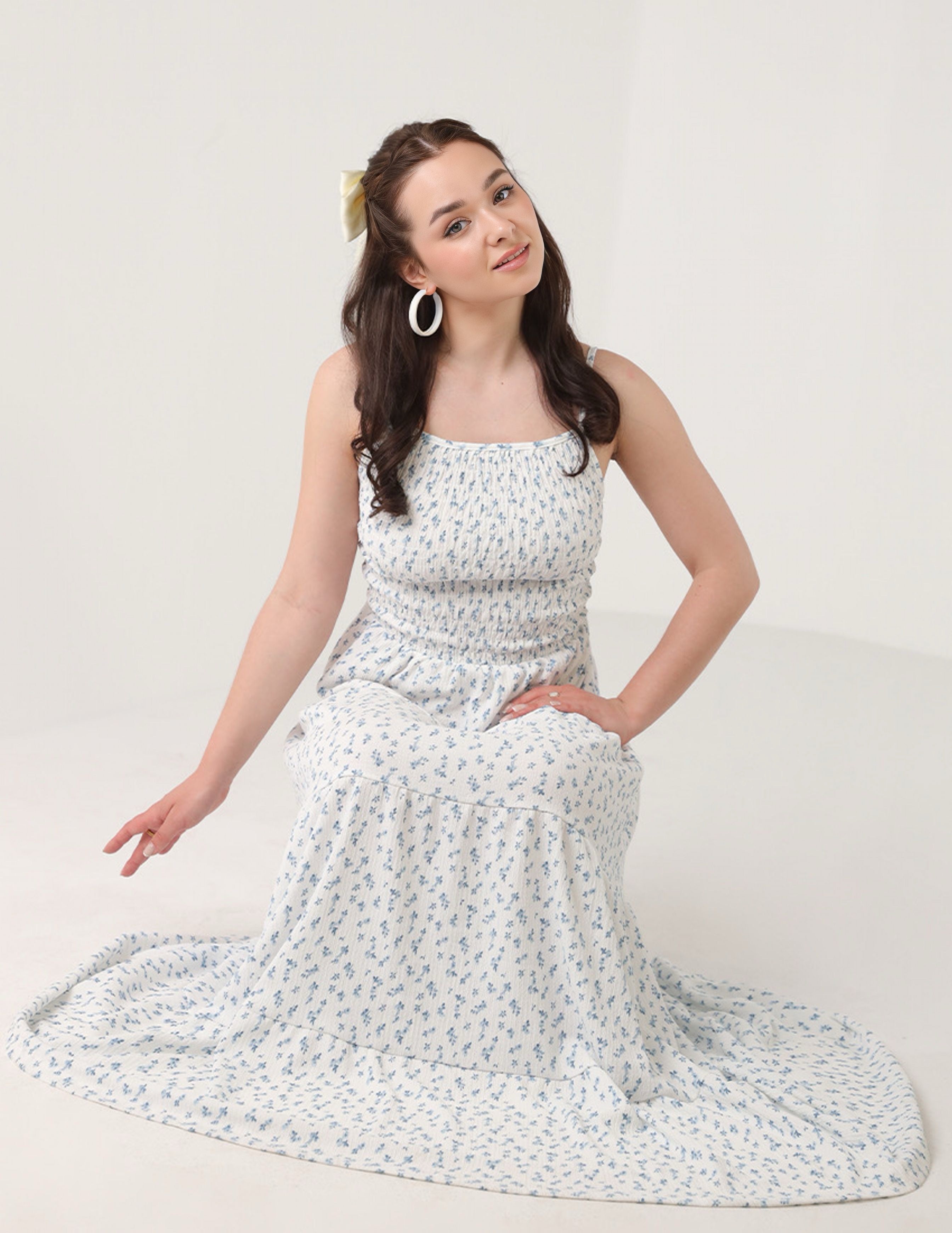 A white floral dress