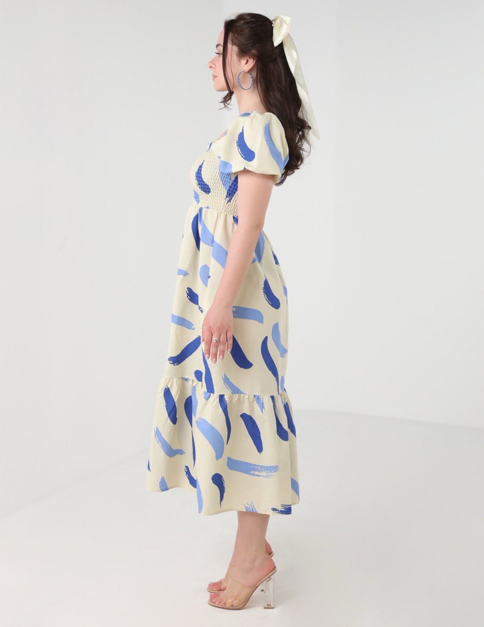 Beige Printed Dress