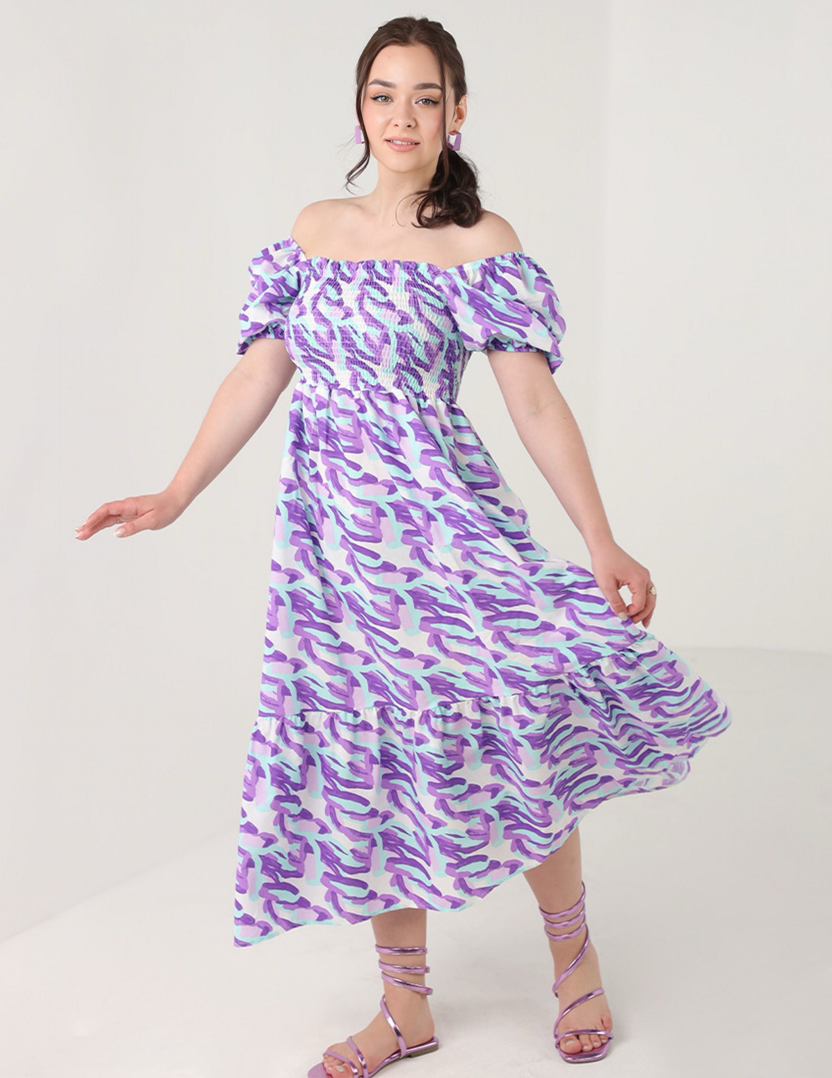 Printed Midi Dress