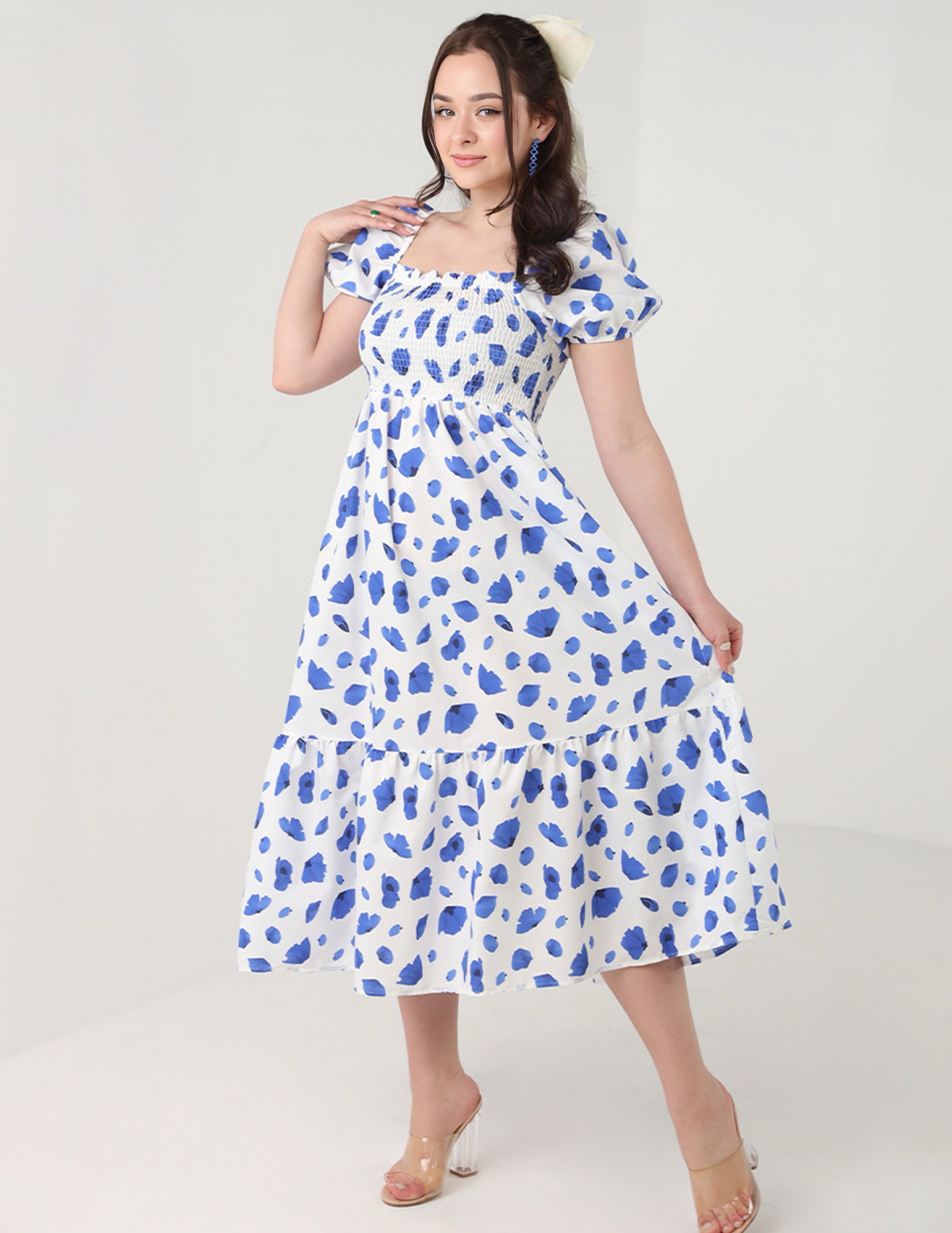 Printed white Dress