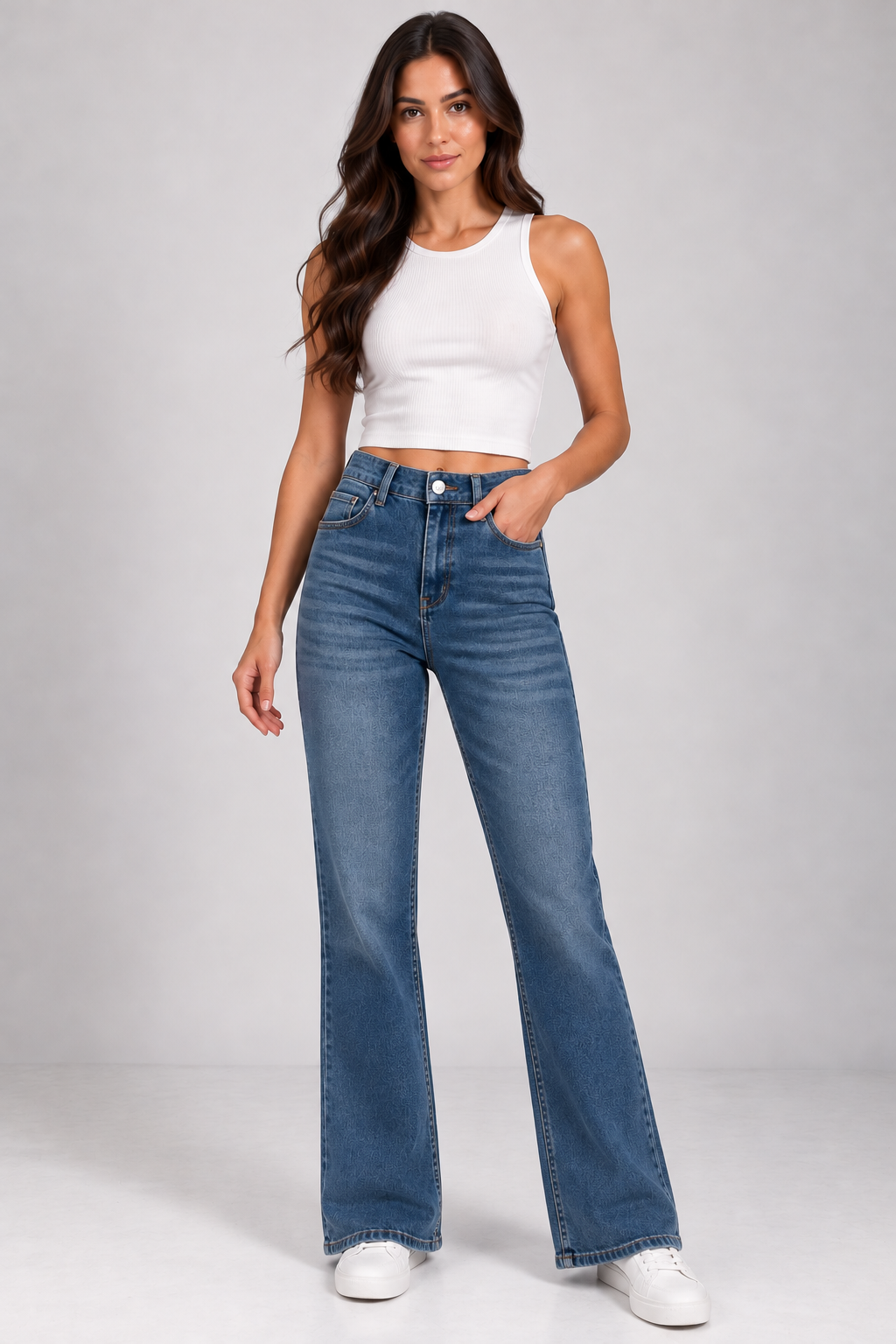 Straight-cut fit jeans