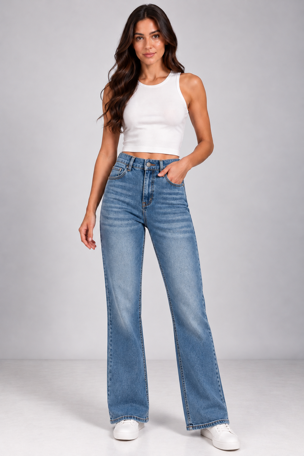 Straight-cut fit jeans