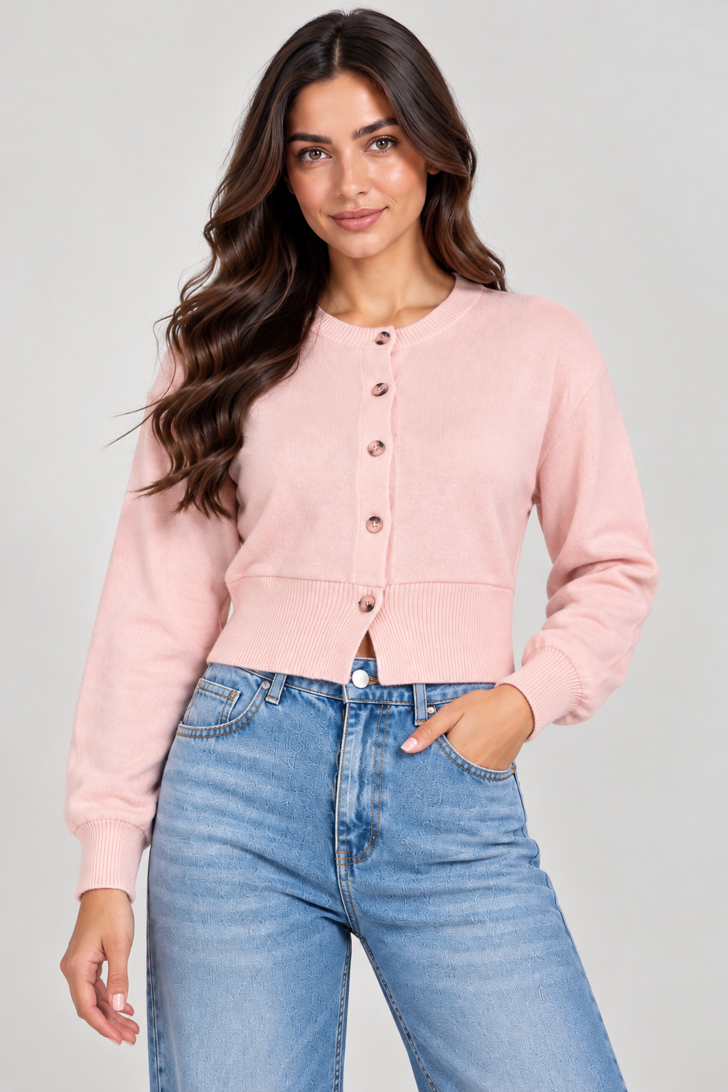 Wool button-up blouse