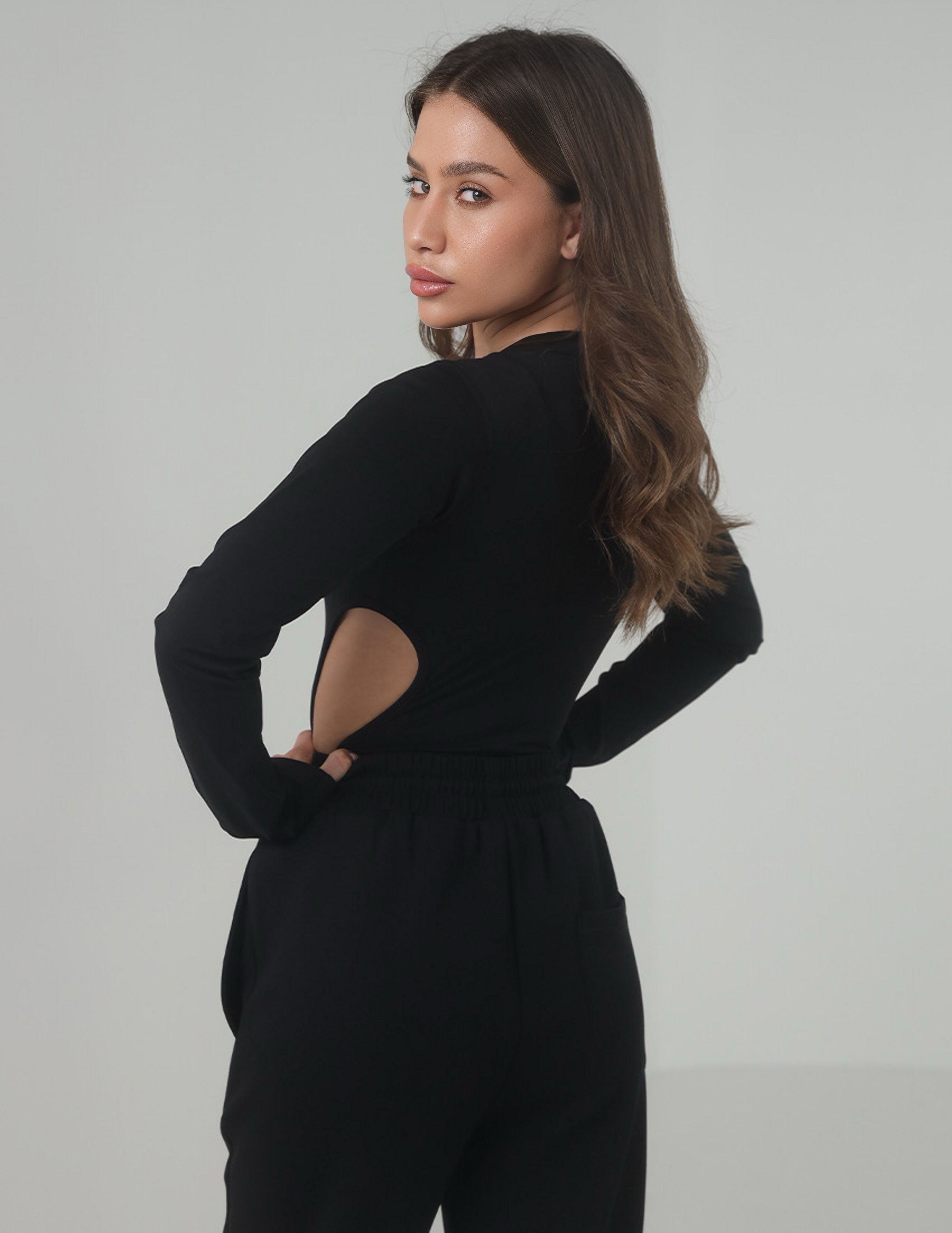 Active ware top side cutout bodysuit