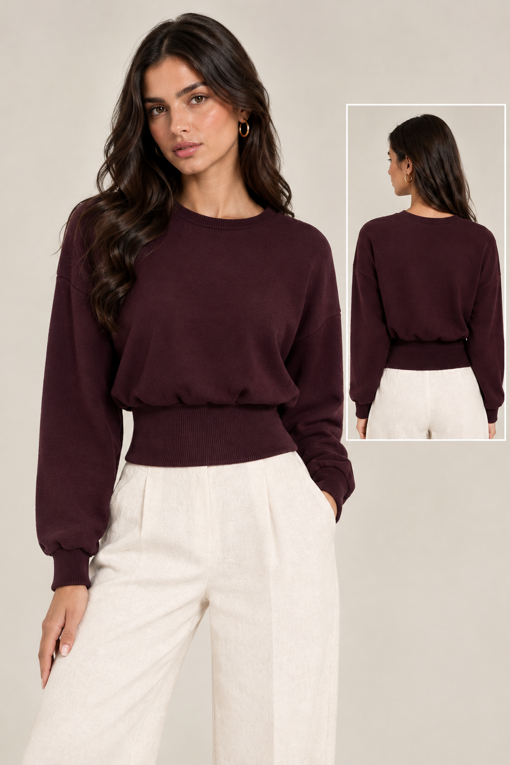 Cropped blouse with a fitted waist