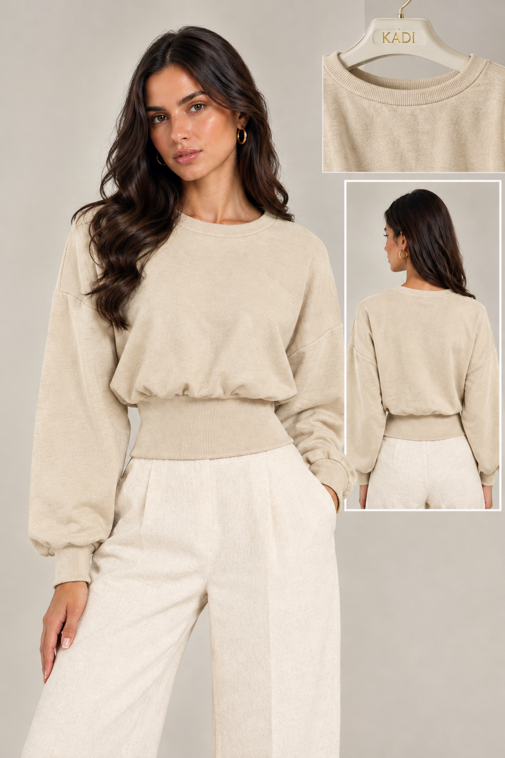 Cropped blouse with a fitted waist