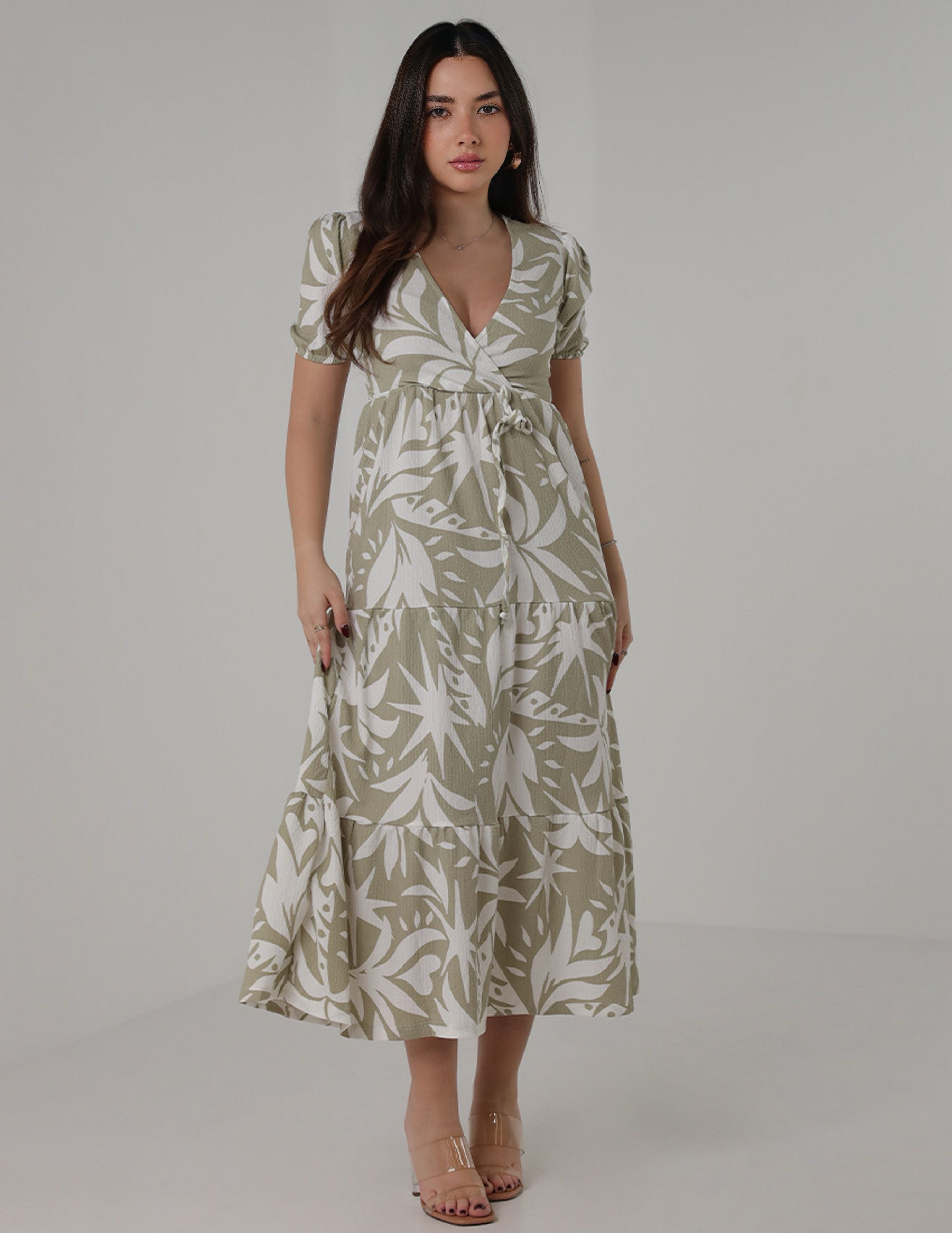 Tropical Print Maxi Dress