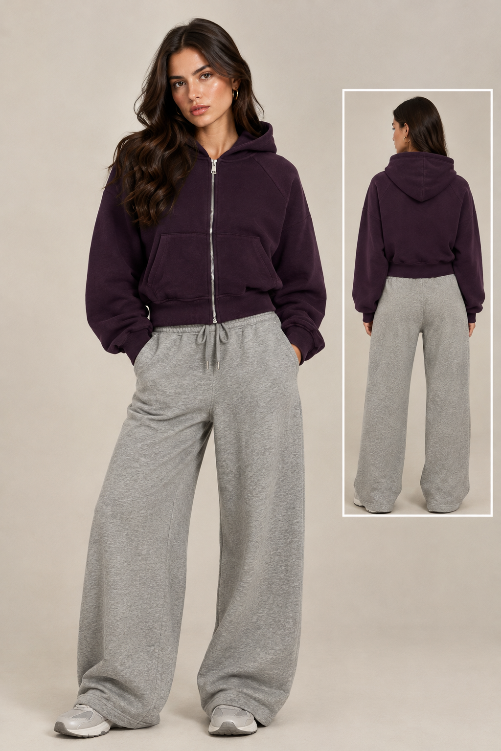 Sweater with hood and front pocket