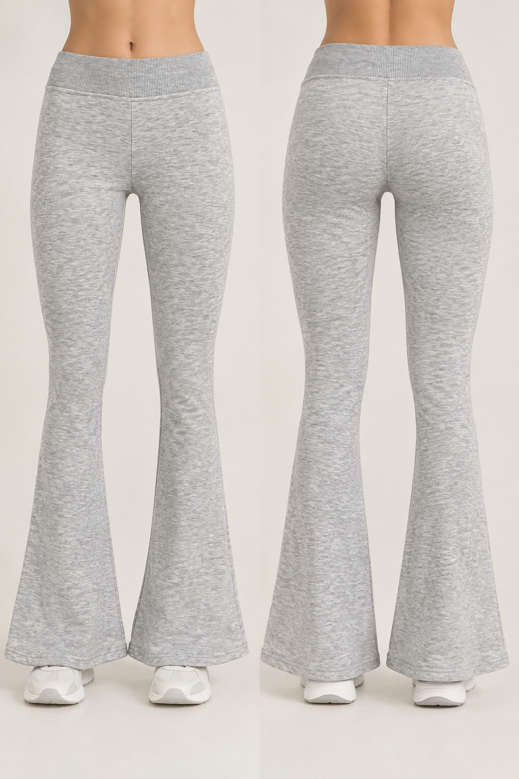 Cotton bootcut sweatpants with elastic waist