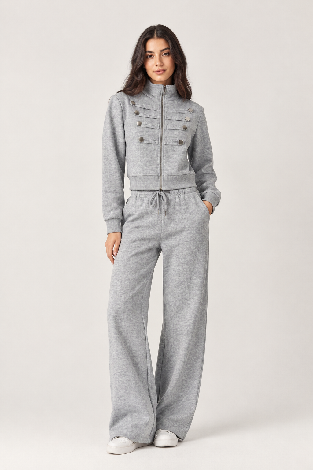 Sweatpants Straightcut Cotton Tie Waist