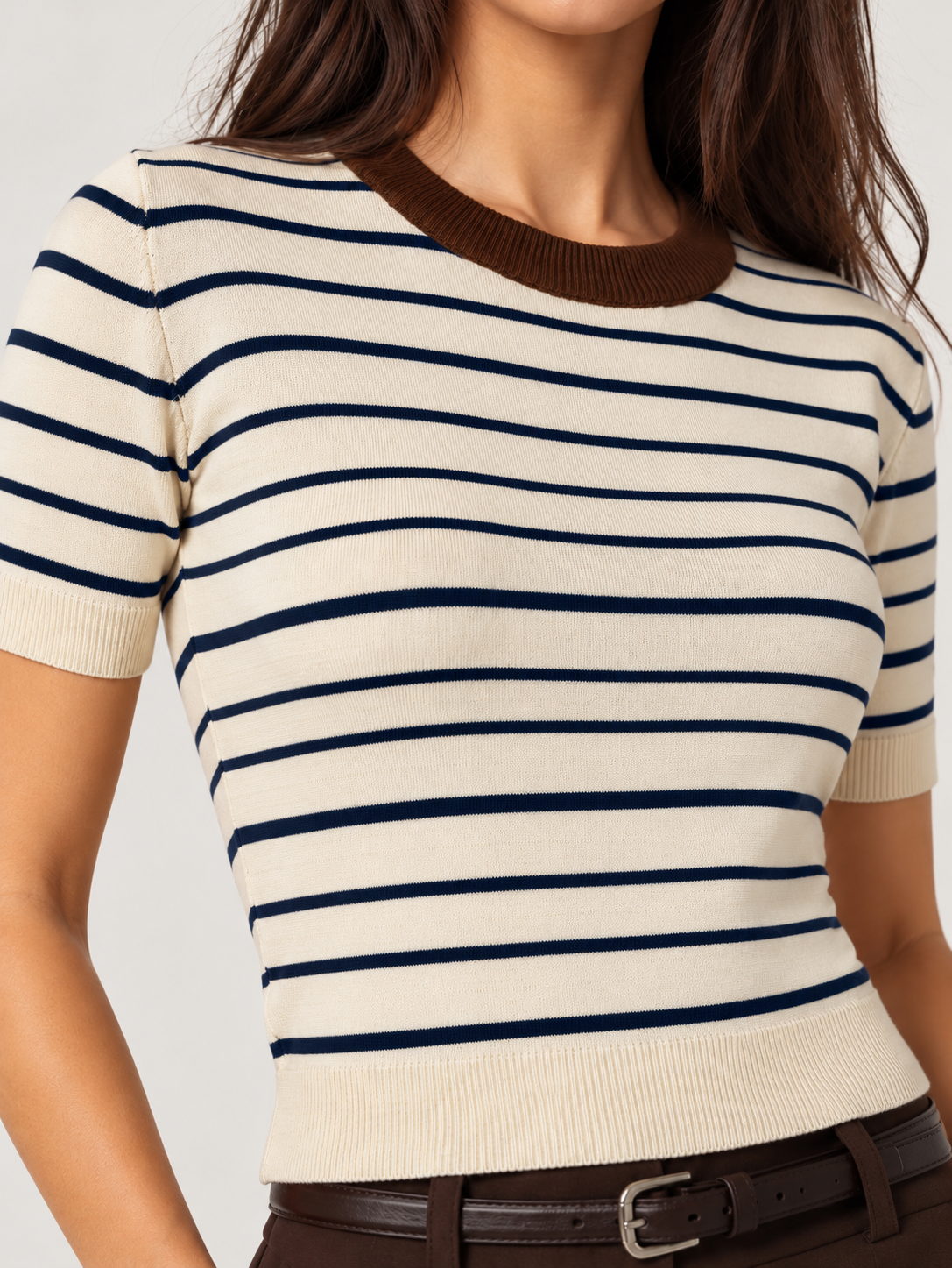Striped wool t-shirt