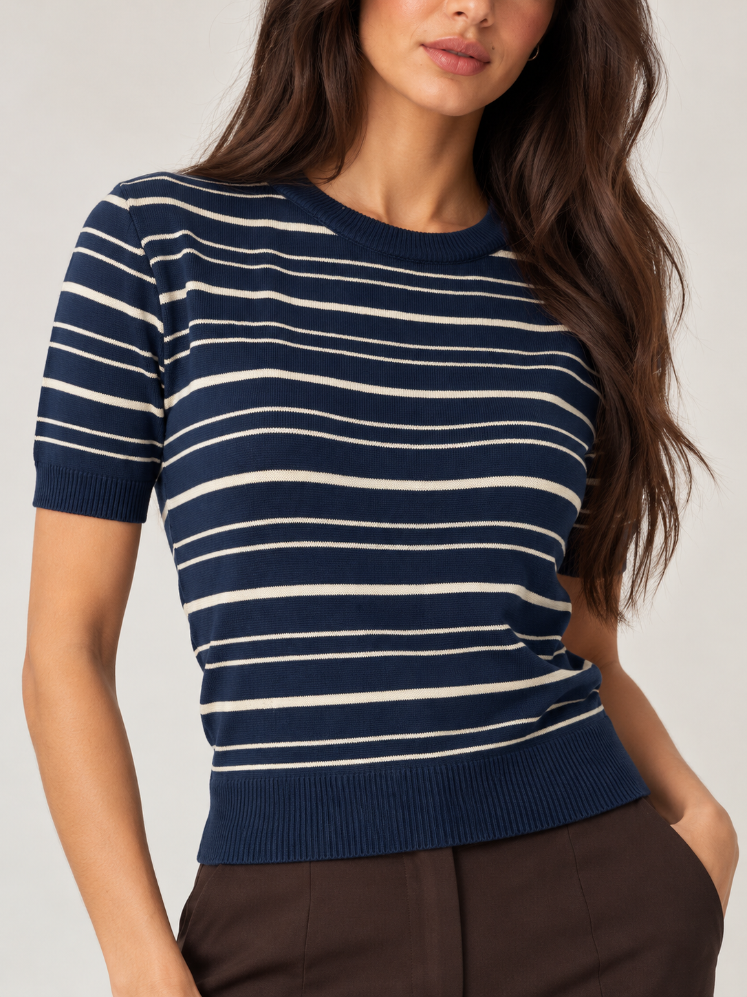 Striped wool t-shirt