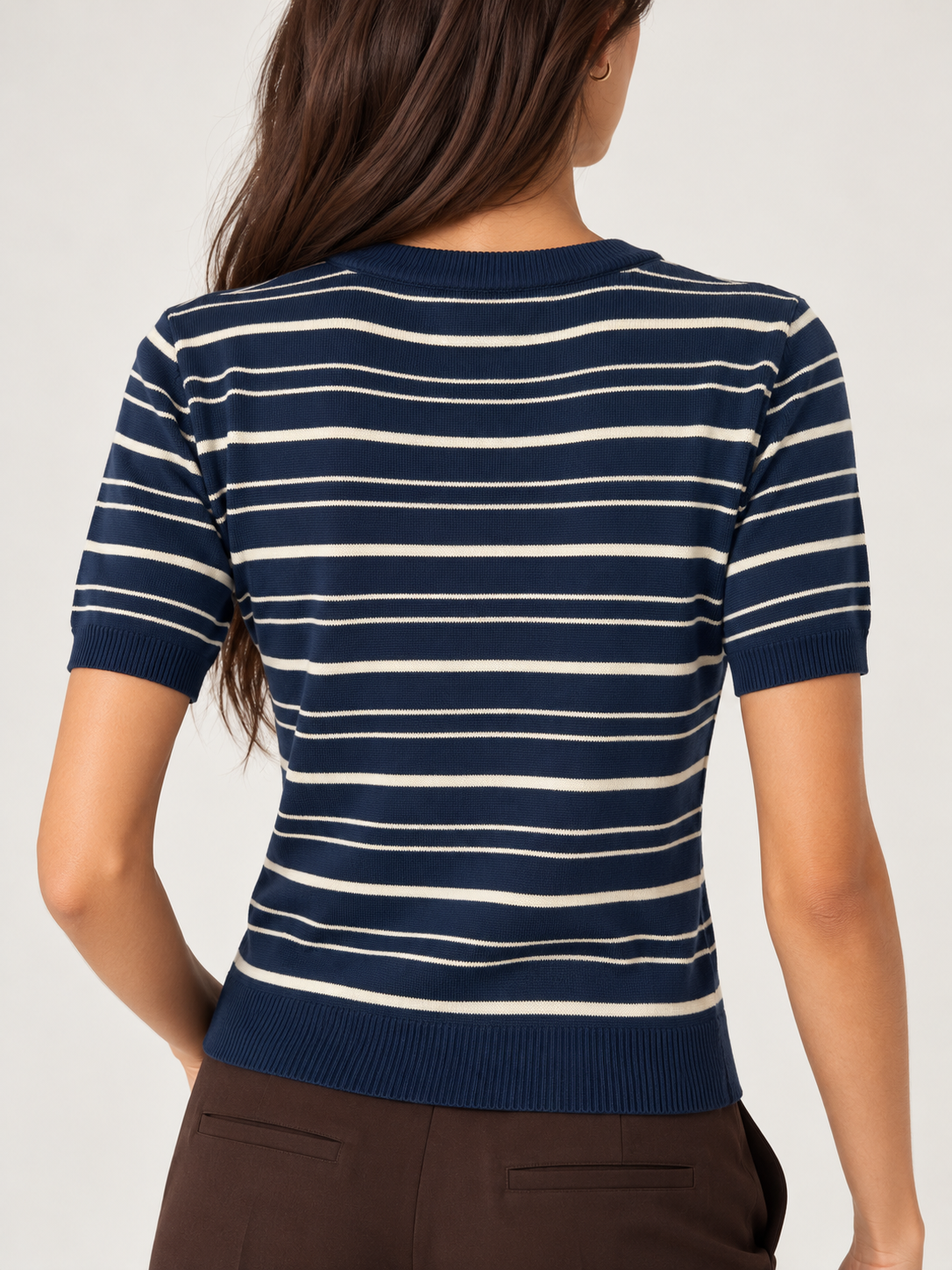 Striped wool t-shirt