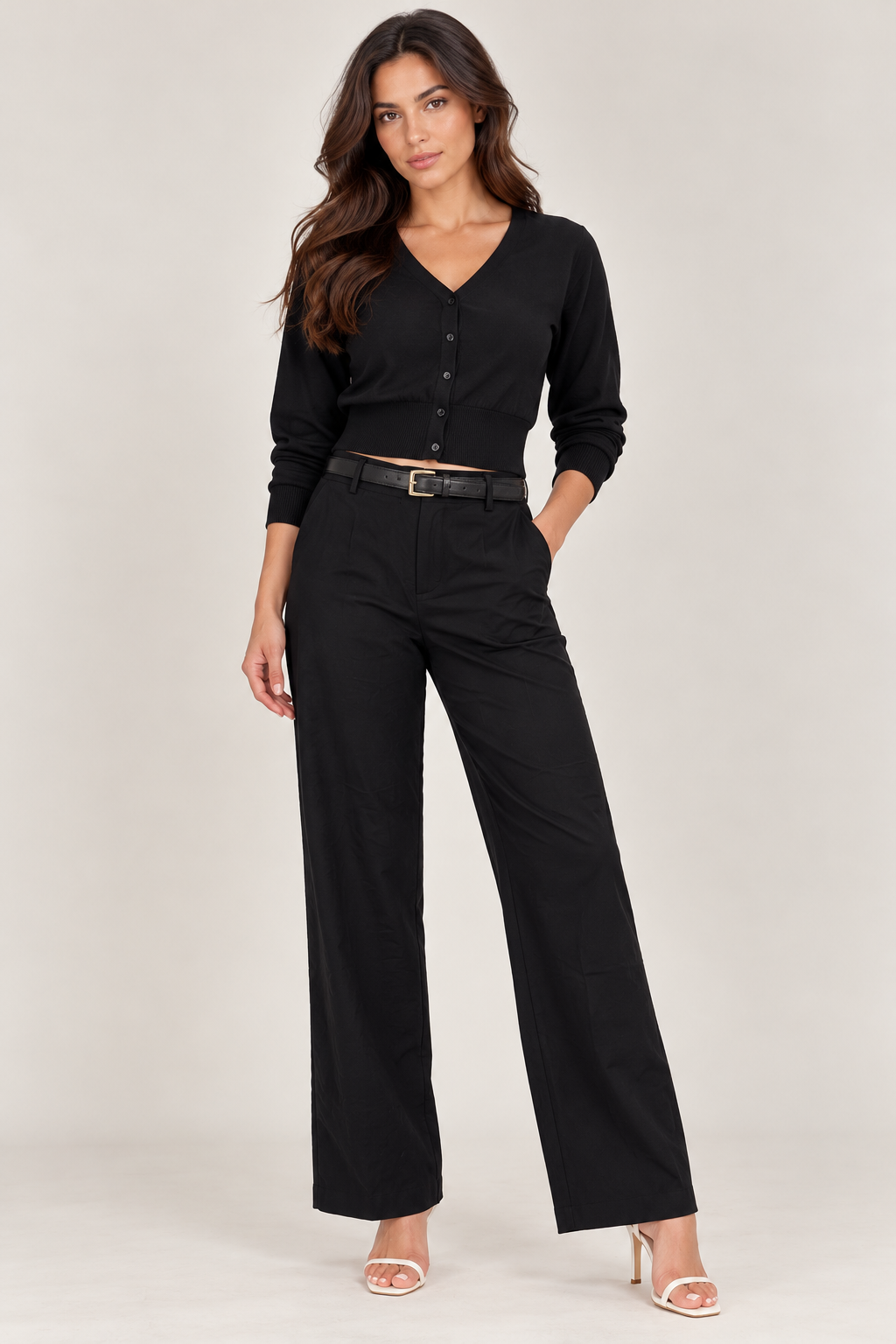 Straight Trousers with Belt