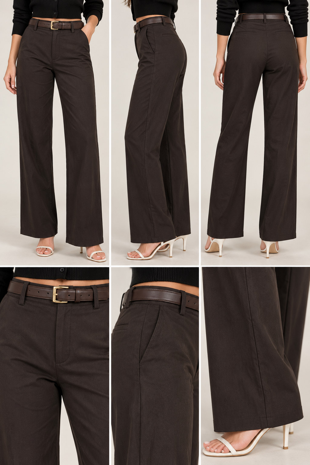 Straight Trousers with Belt