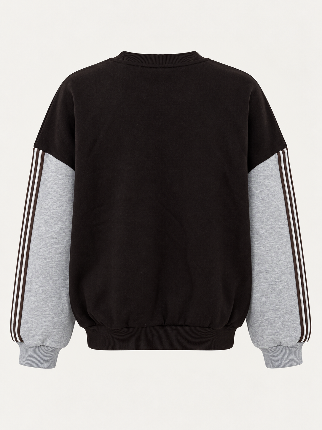 Brown sweatshirt with gray striped sleeves "96"