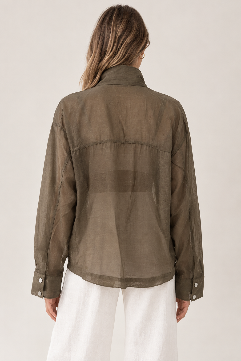 Chiffon jacket with chest pocket