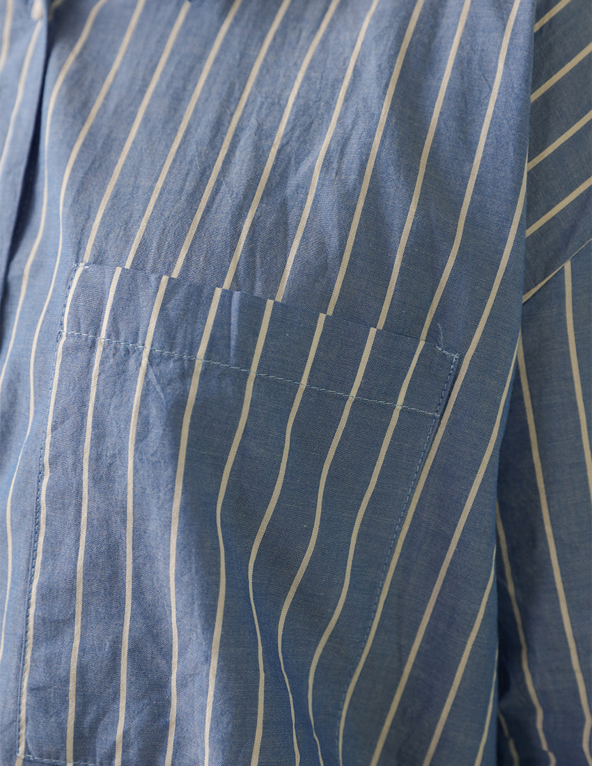 Striped buttoned shirt with pocket