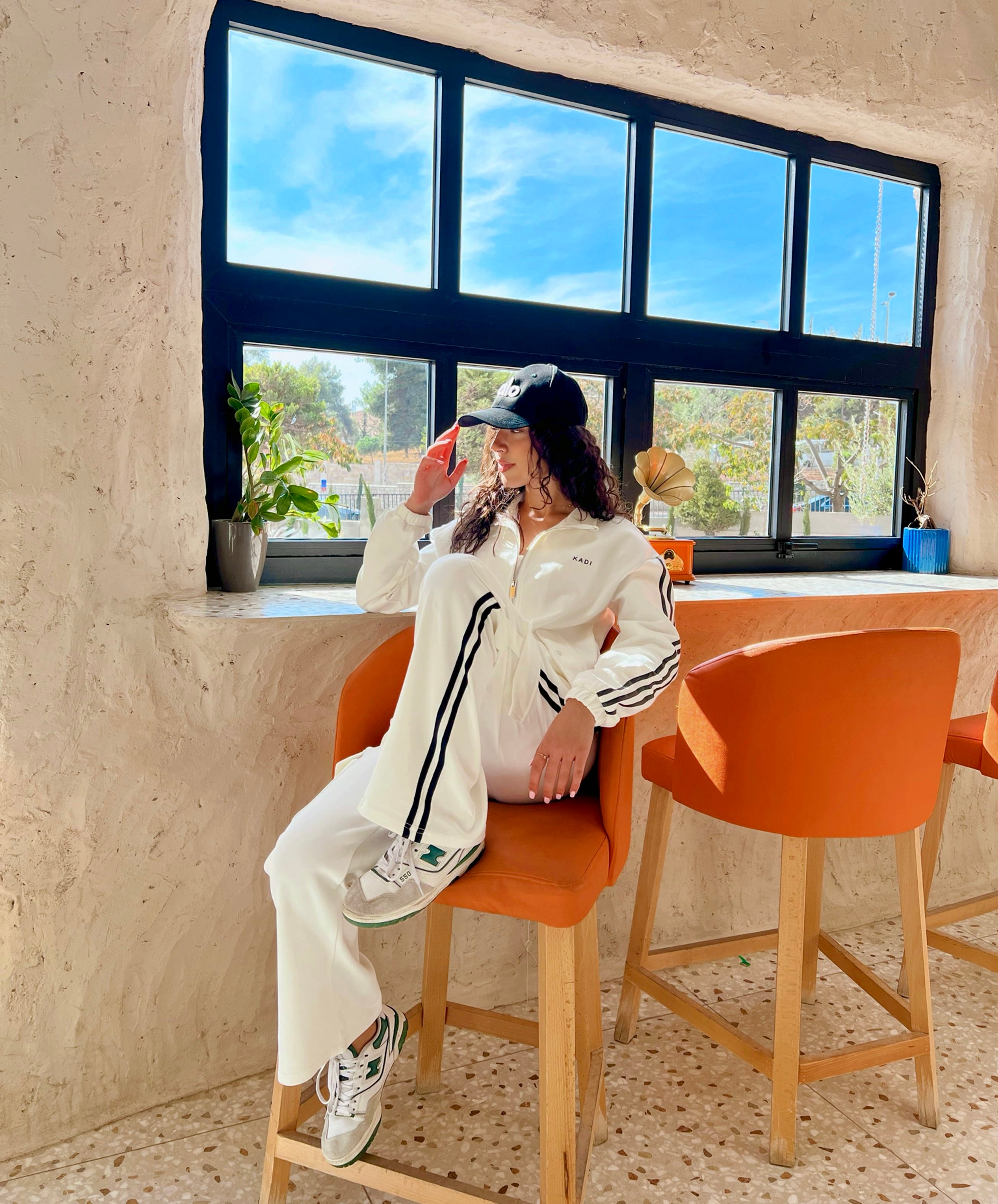 Striped Track Jacket and Cargo Pants Set