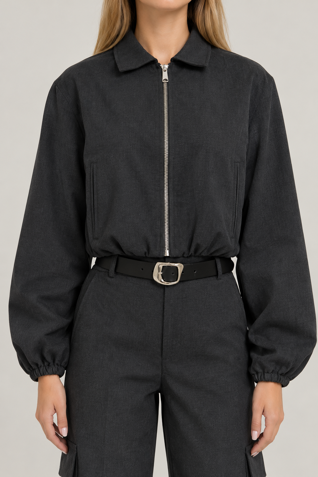 Bamber Charcoal Zip-Up Jacket