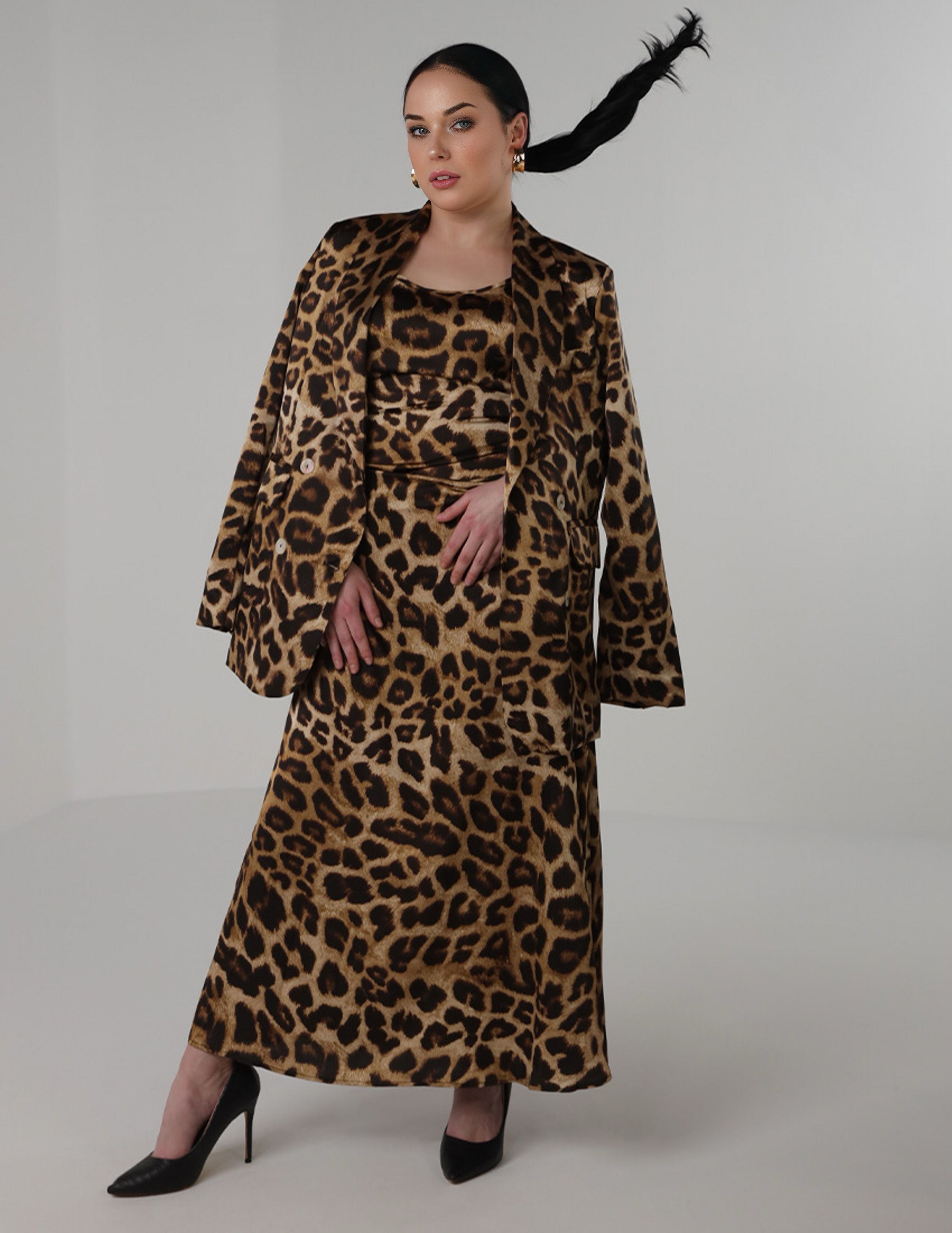 Set blazer with dress "Tiger print"