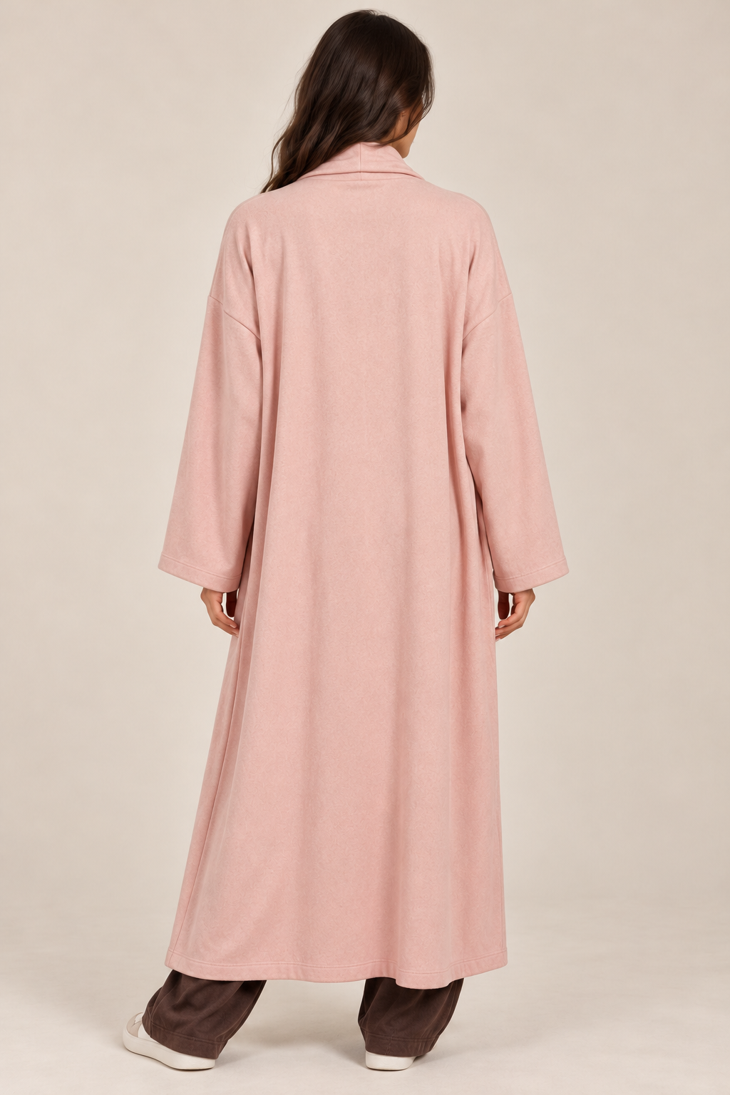 Long open wool cardigan