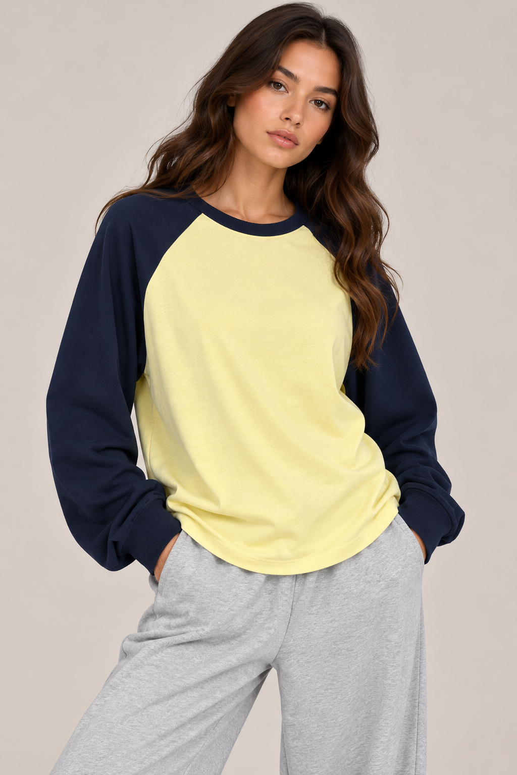 Oversized two-tone blouse