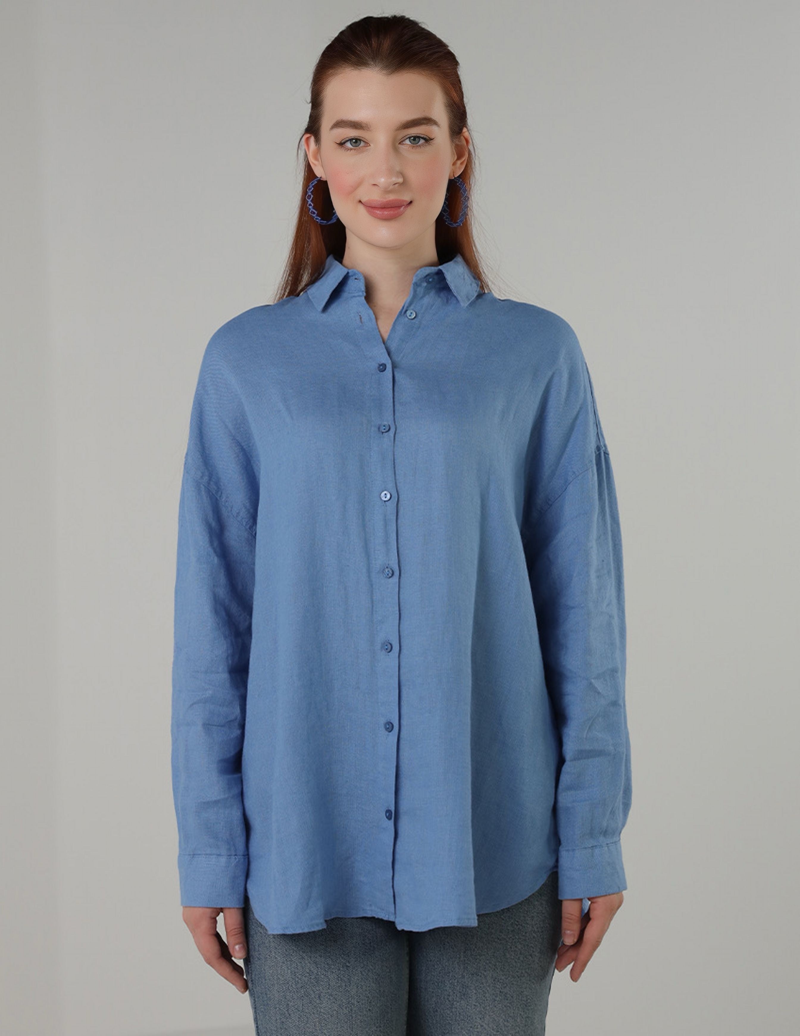 FeatherTouch Oversized Linen Shirt