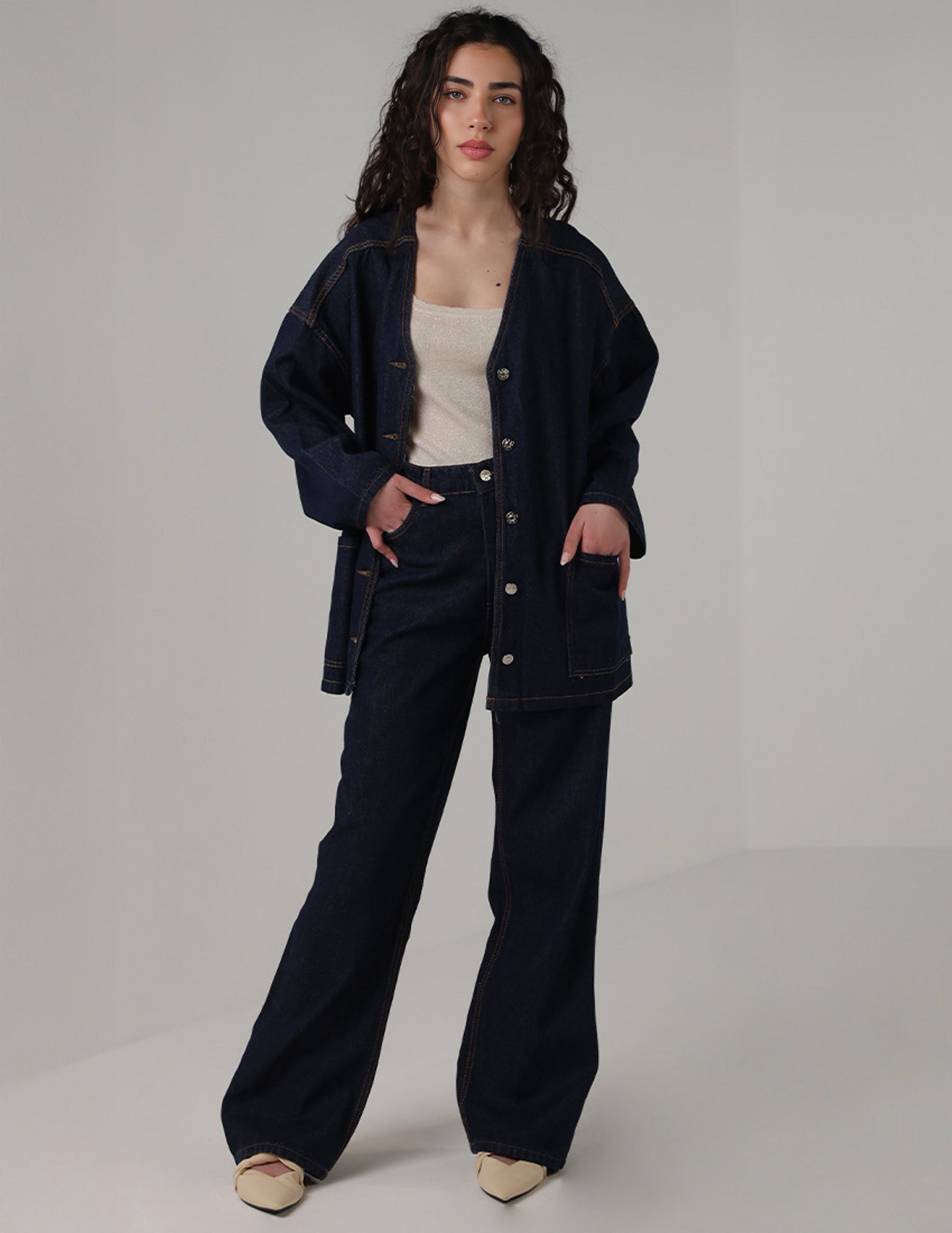 Denim Two Piece Set