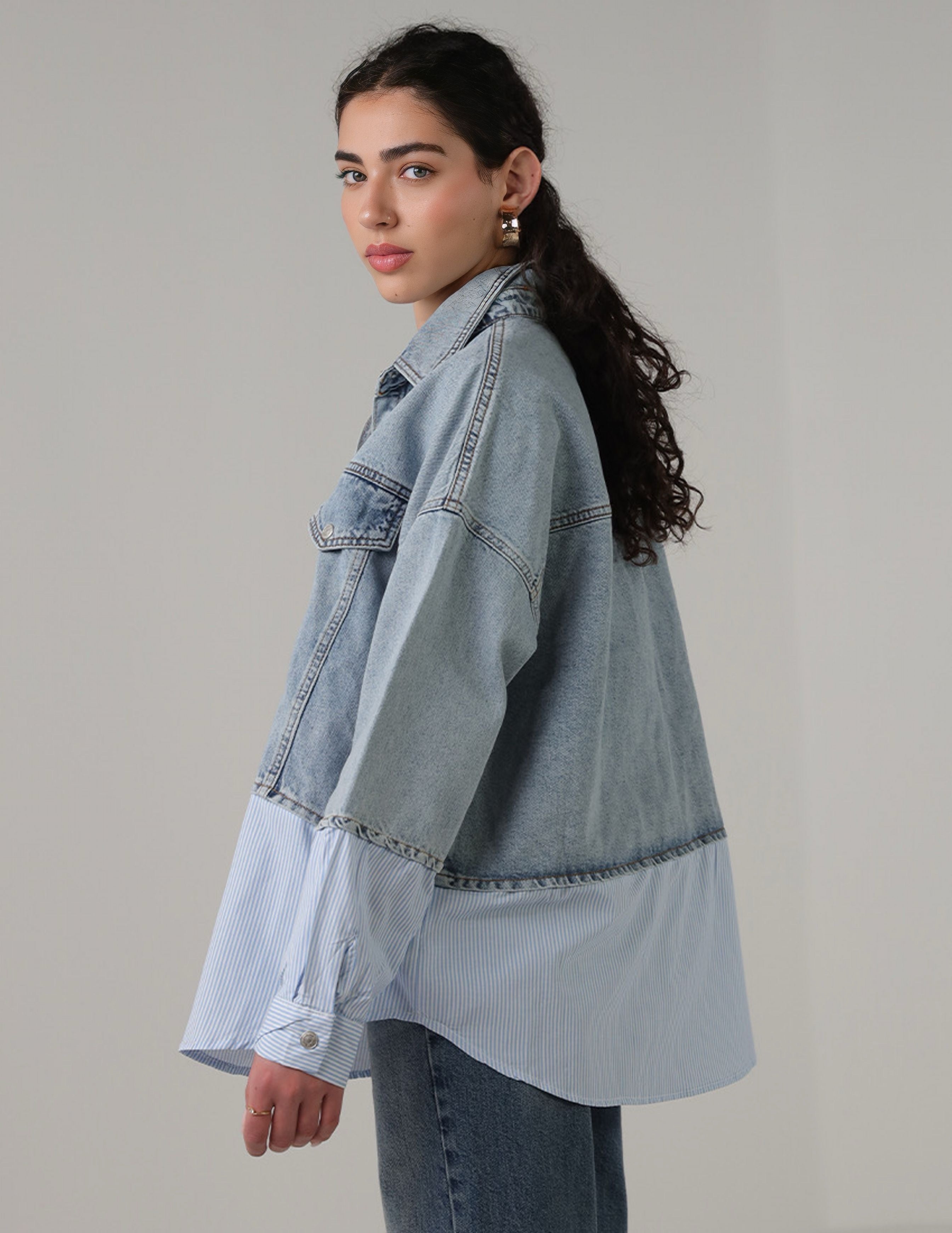 Two Tone Jeans Shirt