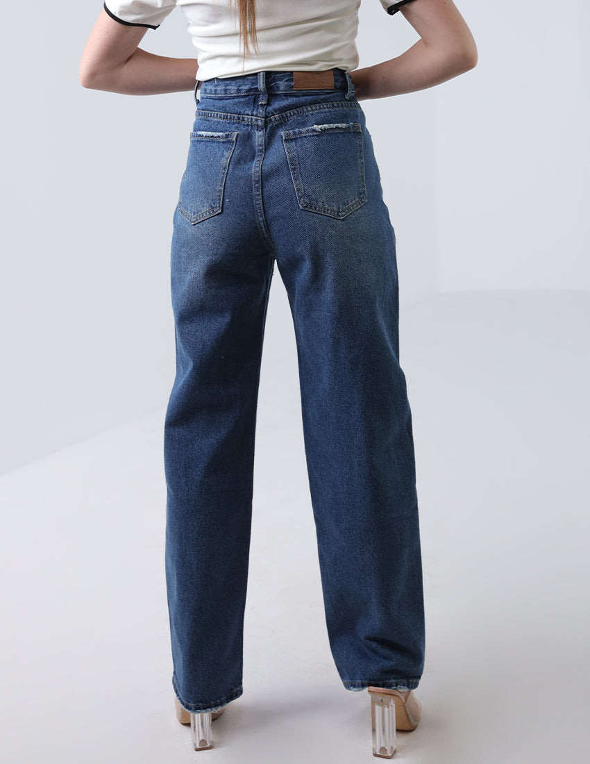 High-waisted Street cut jeans